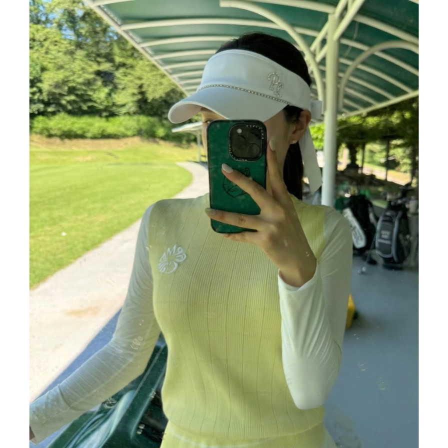 Mũ golf nữ nửa đầu Fair Liar Ảnh sản phẩm số 1 mũ golf nữ nửa đầu FL SS26 MG19 Golf Xanh