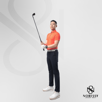 áo golf nam ngắn tay noressy màu da cam 2023 AGNTN07