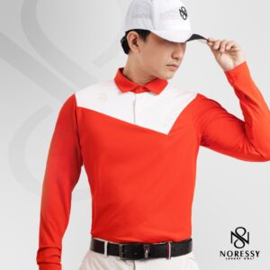 áo golf nam dài tay noressy màu đỏ AGDTN18