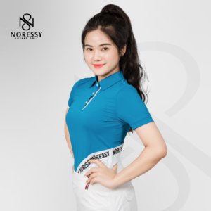 áo golf nữ cộc tay noressy màu xanh sáng AGNTF21