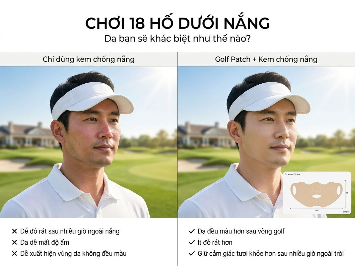 Mặt Nạ Golf Chống Nắng Nữ V-Protect Cool Golf Patch - Collagen So sánh mặt nạ golf nam