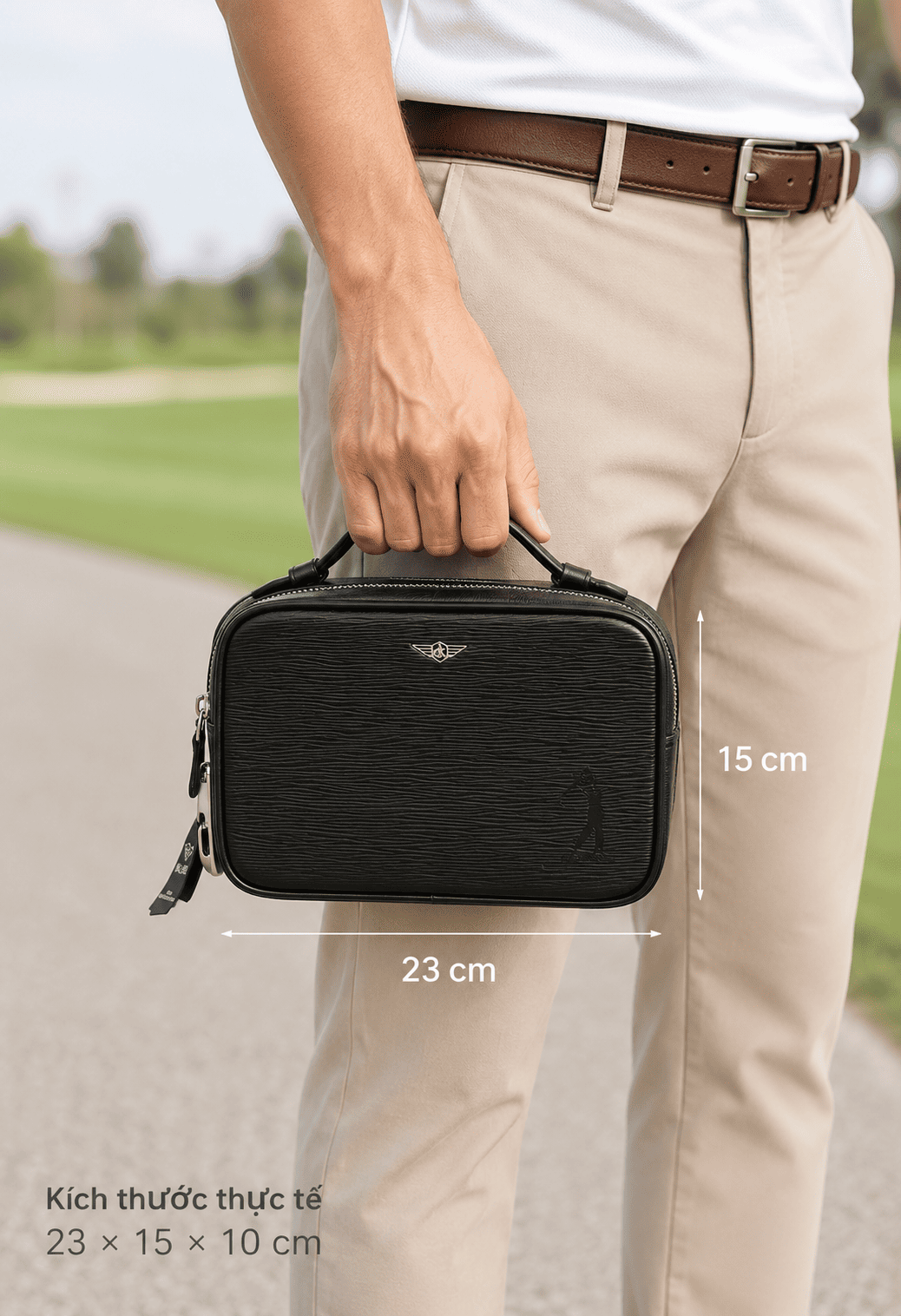 Túi Golf Cầm Tay Da Cao Cấp Maldini Khoá Vân Tay - TGCT03 model cầm túi cầm tay golf da cao cấp maldini khoá vân tay TGCT03