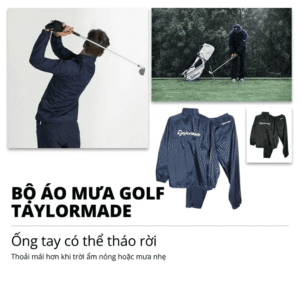 Bộ áo mưa golf nam Taylormade 2 màu xanh đen
