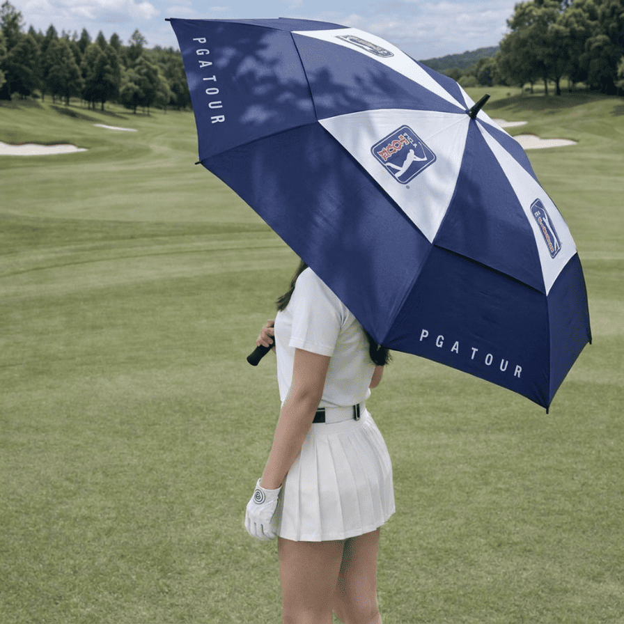 Dù Golf Chống Gió 2 Lớp Chính Hãng | PGA Tour golfer nữ sử dụng ô golf PGA tour 2 tầng trên sân golf