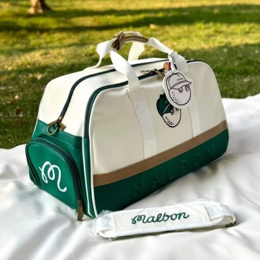 Túi Đựng Quần Áo Golf Da Logo Dập Nổi | Malbon | Golf Xanh