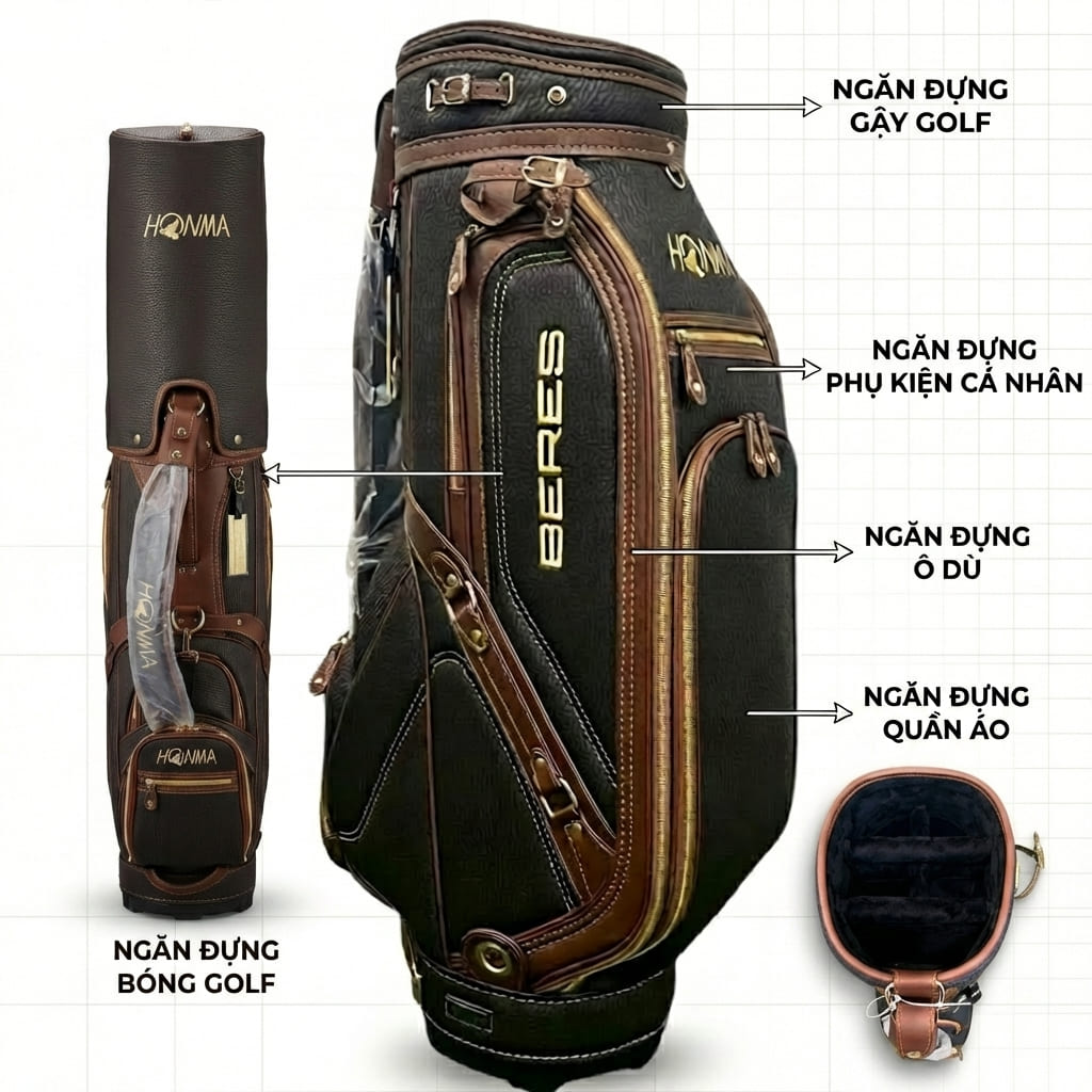 Túi Gậy Golf Da Bò CB23001 | Honma Túi Gậy Golf Da Bò CB23001 | Honma - Ảnh 2