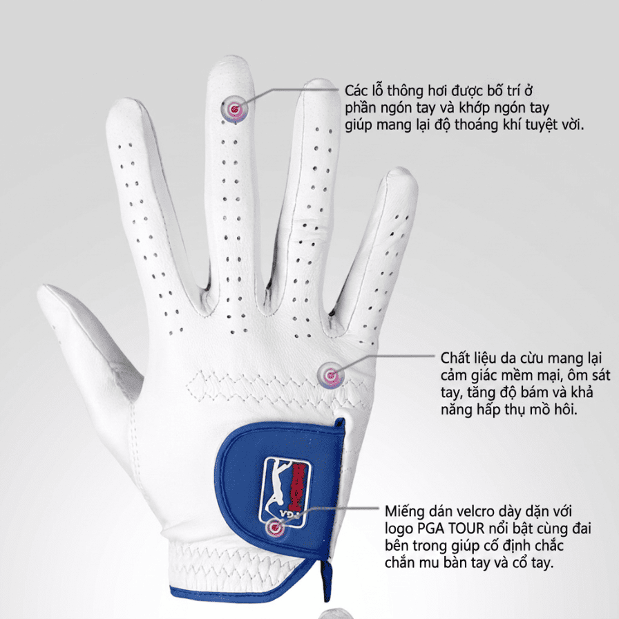Găng Tay Chơi Golf Da Cừu Tay Trái | PGA Tour ảnh sản phẩm số 6 găng tay golf PGA Tour da cừu golfxanh GTG21
