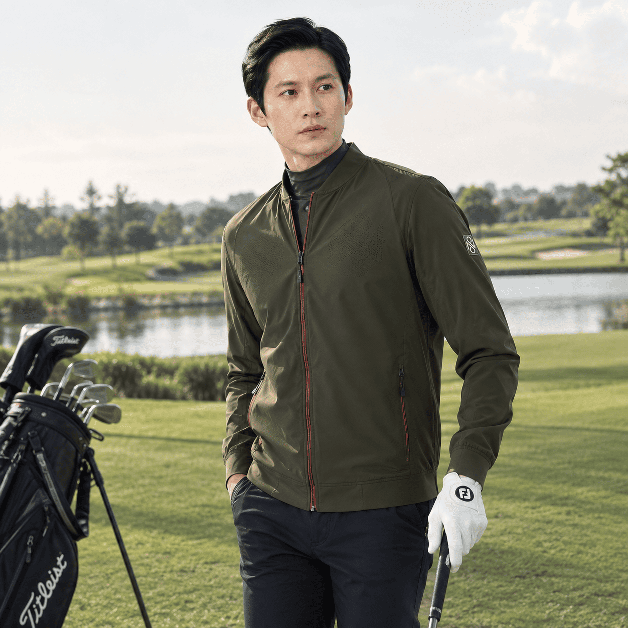 Ảnh sản phẩm số 23 áo golf bomber Noressy Golf Xanh