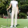 Ảnh sản phẩm số 5 quần golf ống loe nữ hack dáng thắt nơ túi sau KUZ212 PGM Golf Xanh